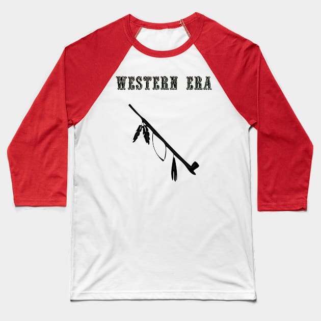 Western Era - Ceremonial peace Pipe Baseball T-Shirt by The Black Panther